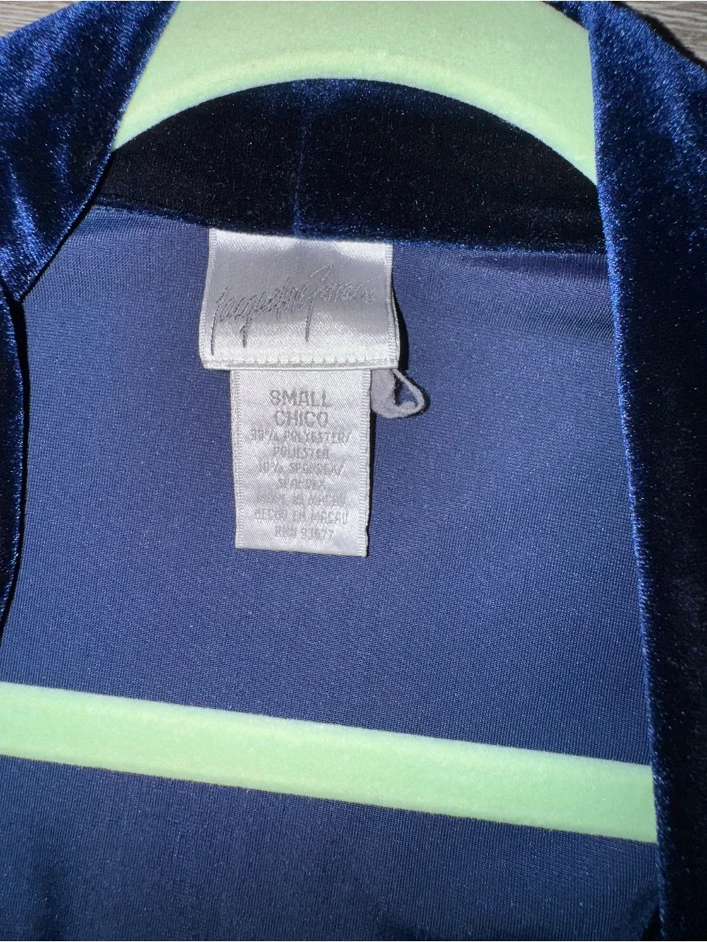 Vintage Women’s S Jacqueline Ferrar Deep Blue Velvet Blazer Cocktail‎ Old Money